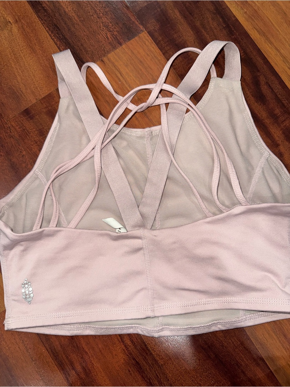 Free People Pale Pink Strappy Back Sports Bra